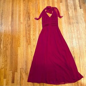 Jim Hjelm occasions gown Dress Burgundy Sz 6 Bridal Wear Chiffon